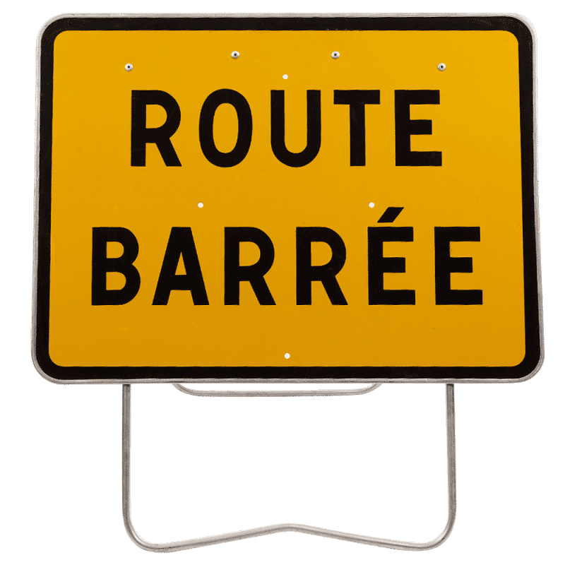 Panneau "Route barrée"