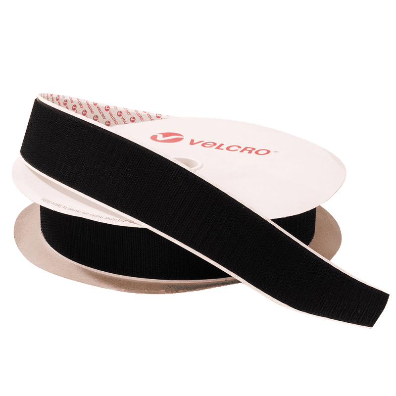 Velcro noir adhésif 25mm